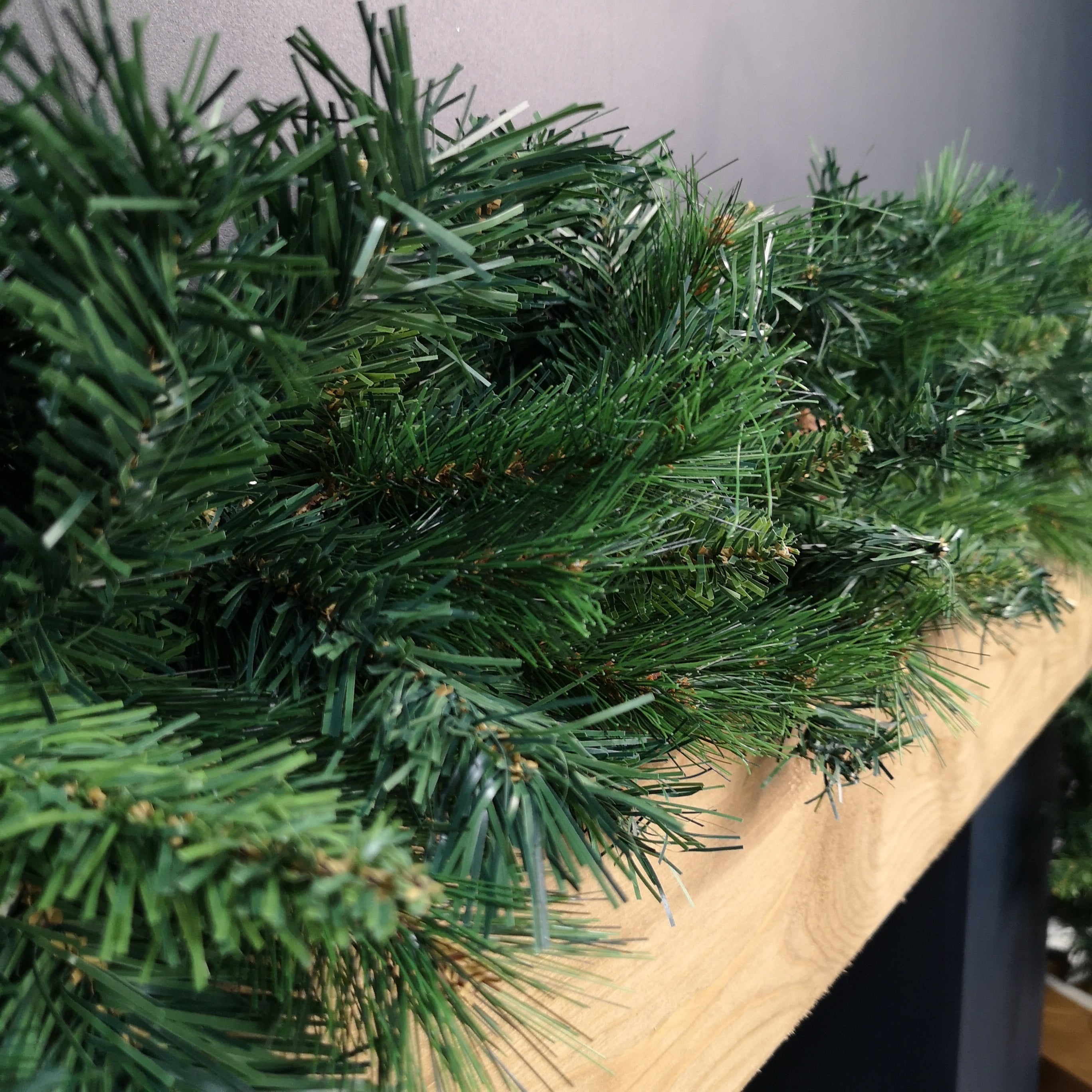 2.7m Green Christmas Garland with Pine Cones and Mixed Needles