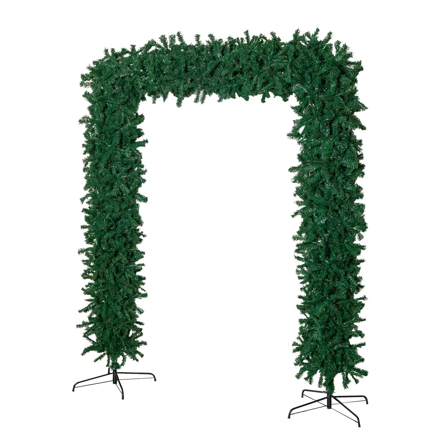 8ft (2.40m) Samuel Alexander Single Door Plain Green Flat Top Christmas Tree Arch with 2000 Tips