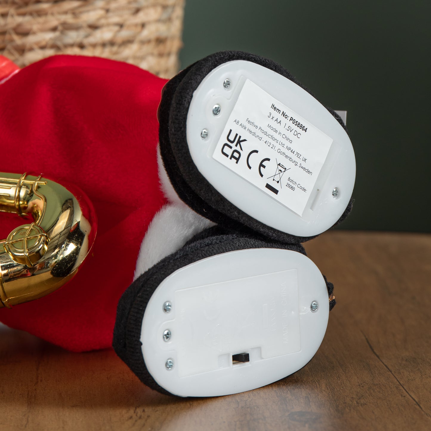 35cm Battery Powered Animated and Singing Santa with Saxophone Decoration