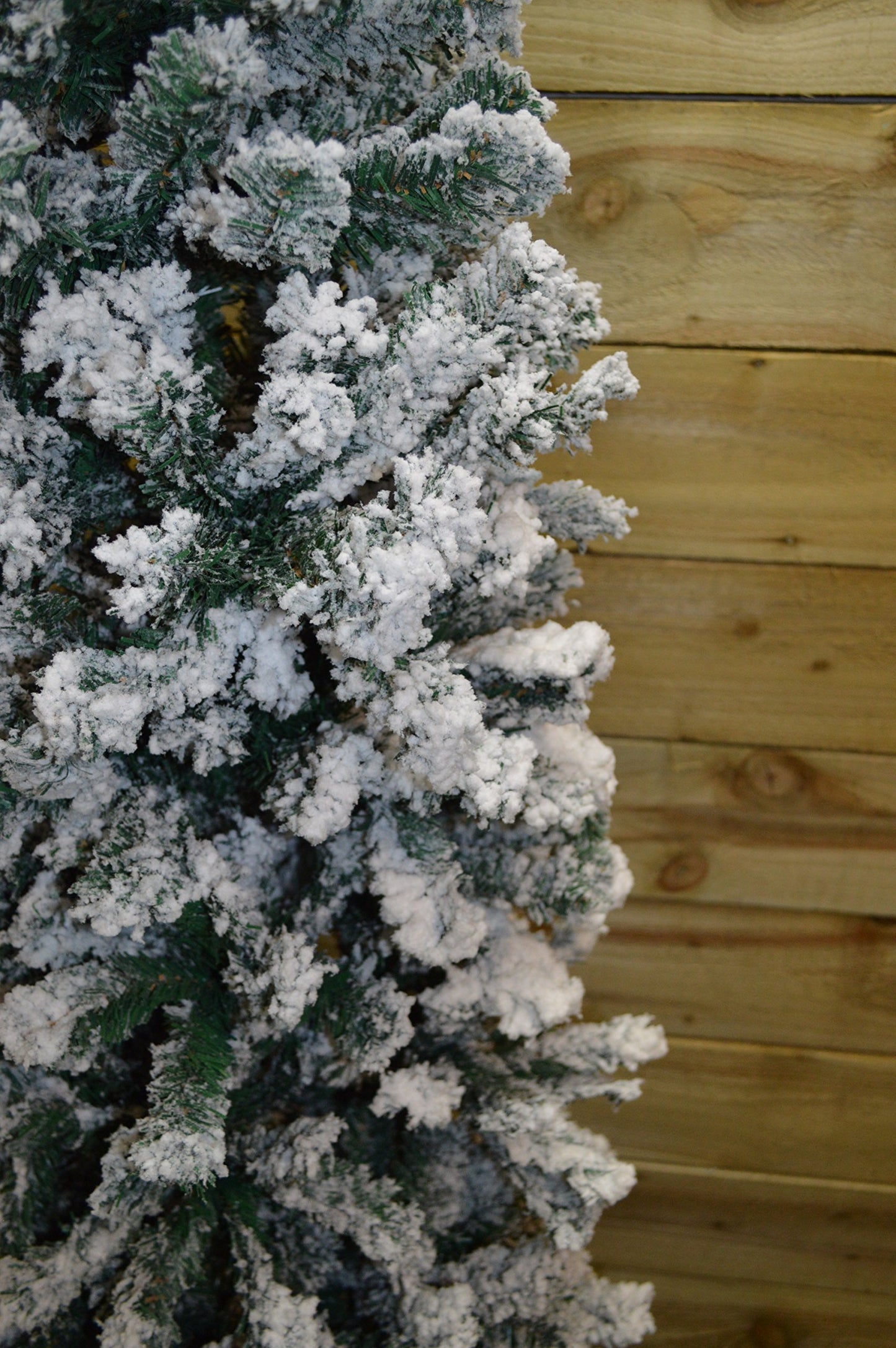 Factory Seconds: 6.5ft (2m) Snow Flocked PVC Spruce Pine Slim Christmas Tree in Green