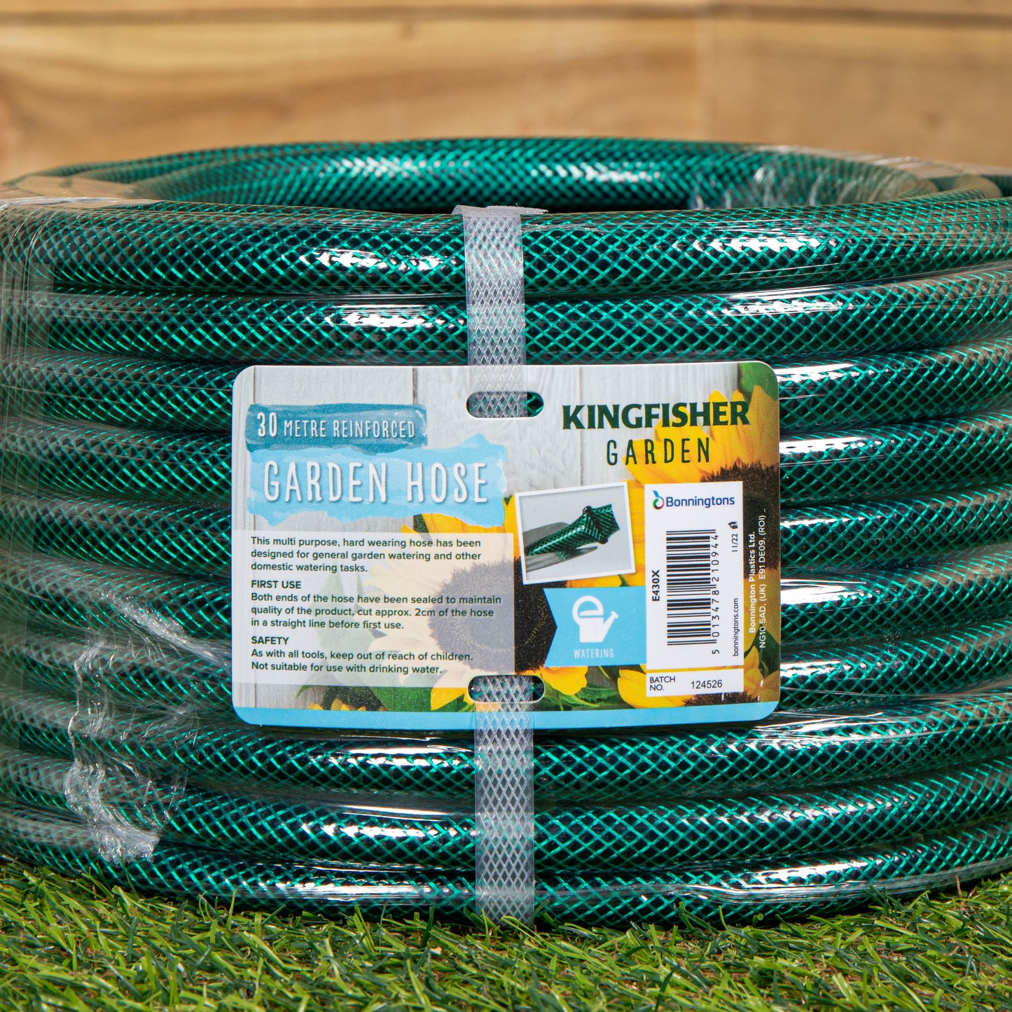 30m Reinforced Garden Hose Pipe / Hosepipe in  Green