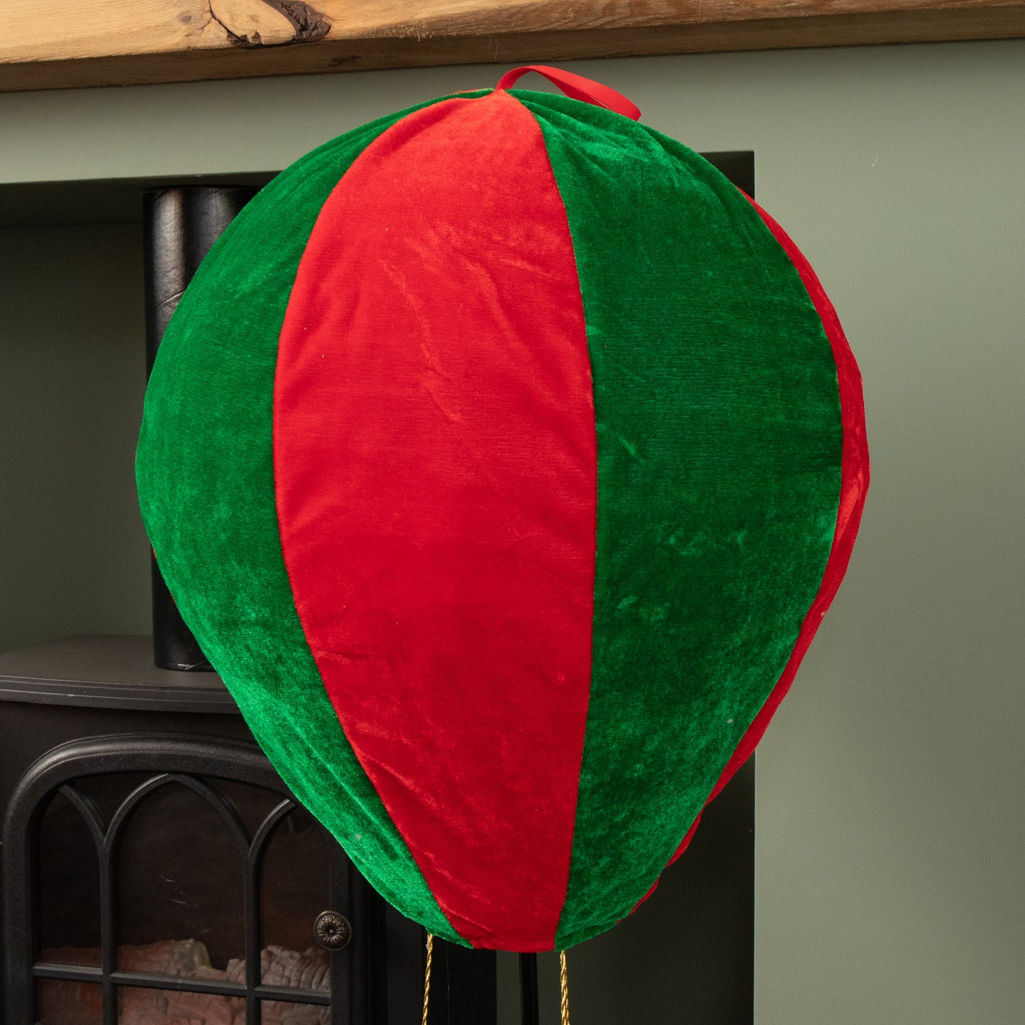 1m Tall Plush Santa Christmas Hot Air Balloon with Extension Pole Hanging or Table Decoration