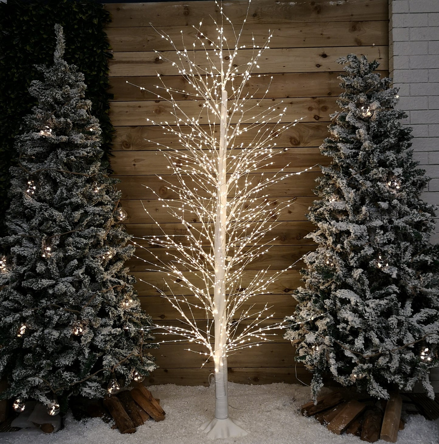 Factory Seconds: 7ft (2.1m) White Modelling Micro Dot Tree with 1,700 Twinkling LEDs in Warm white 
