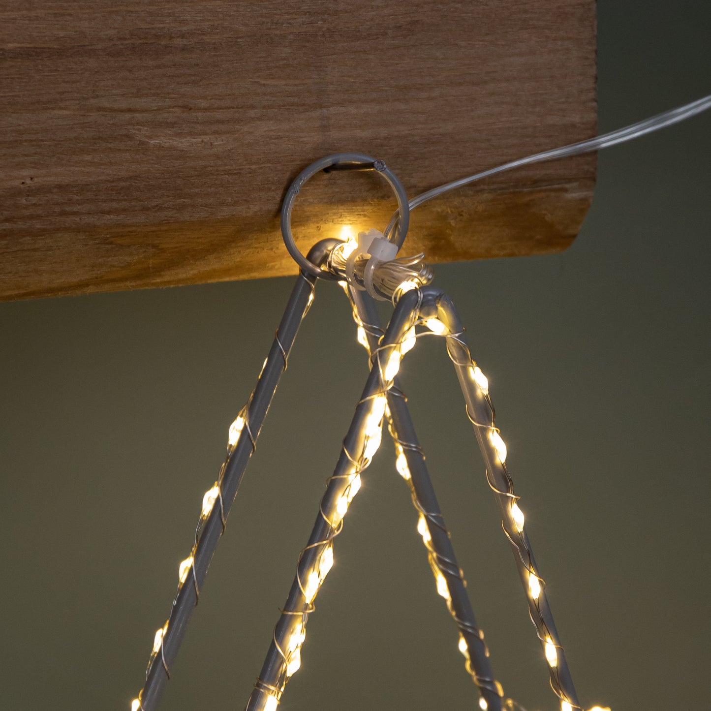 38cm LED Dewdrop Open Star Indoor Outdoor Christmas Decoration in Warm White