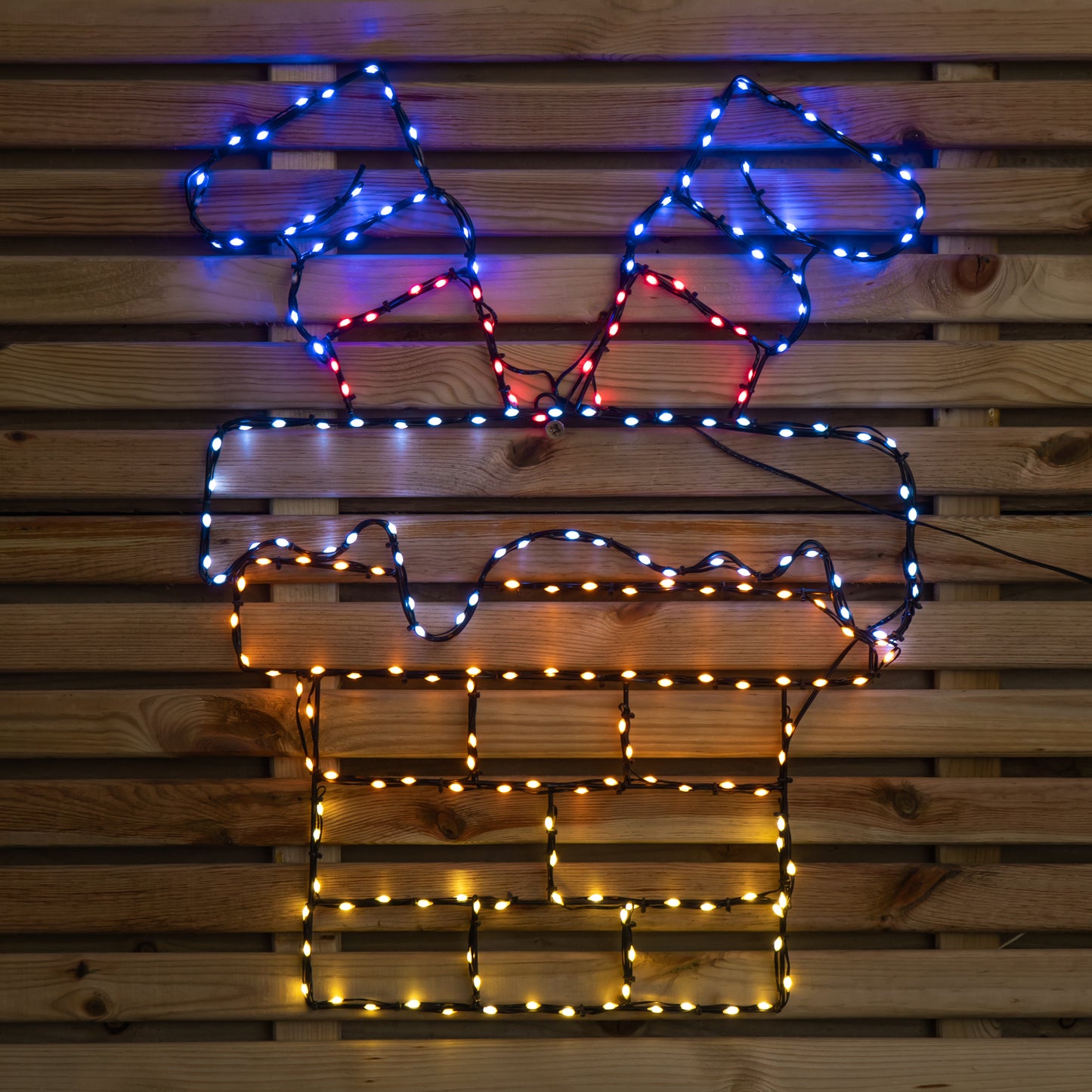 60cm x 45cm Light up FlexiBrights Santa Down Chimney with 223 Multi-Coloured LEDs