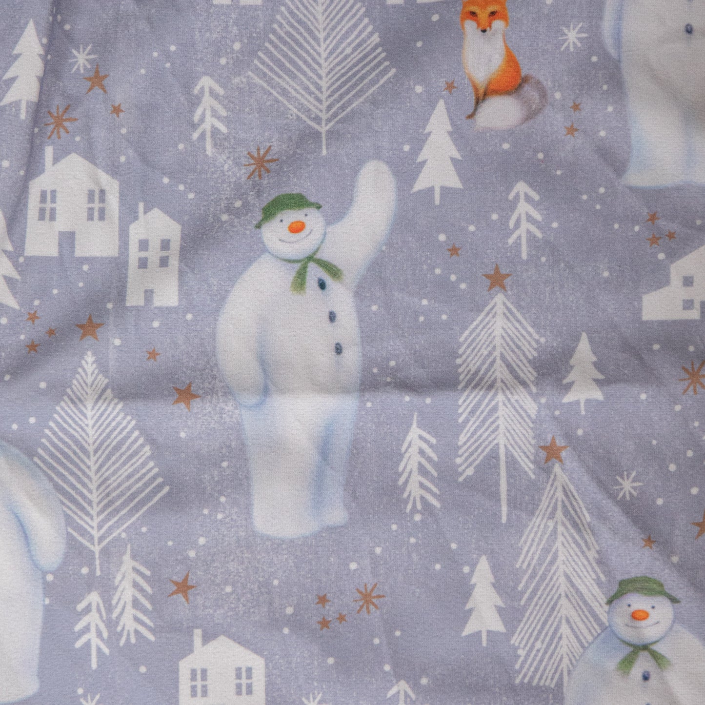 90cm USB Powered Light up The Snowman Fabric Christmas Tree Skirt with LEDs