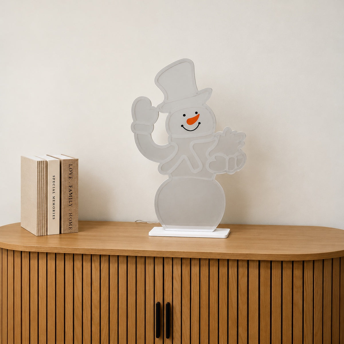 60cm Light up Waving Snowman Christmas Infinity Mirror with LEDs