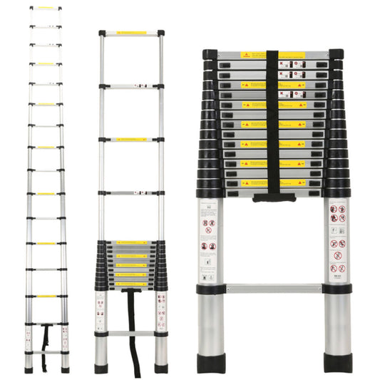 Factory Seconds: 4.7m Telescopic Ladder Multi-Purpose folding Ladders Telescopic Extendable Portable Sturdy Loft Ladder