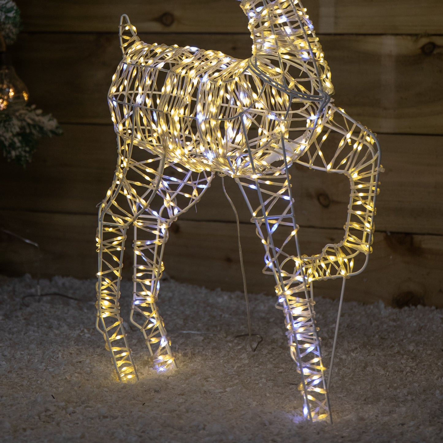 80cm Light up FlexiBrights Christmas Reindeer with 950 White and Warm White LEDs