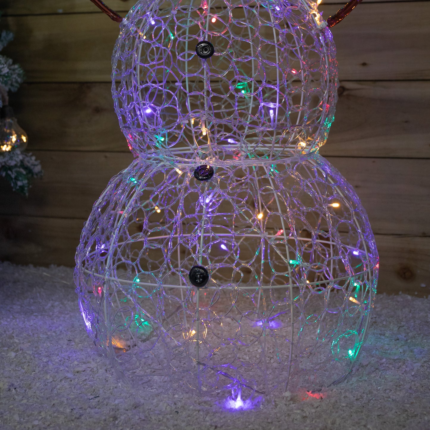 90cm Light up Soft Acrylic Christmas Snowman with 80 Multi-Coloured LEDs