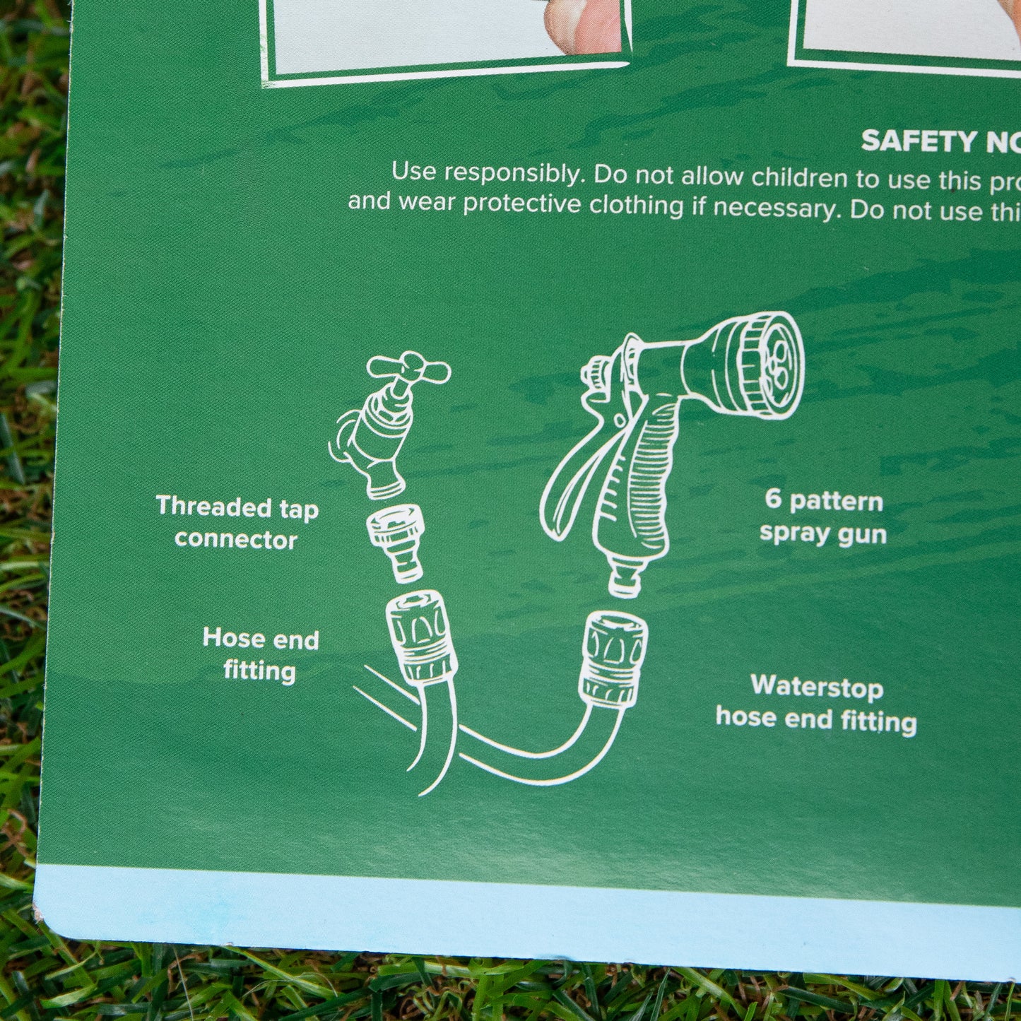 2 Pack of 6 Pattern Garden Hose Pipe Spray Gun Set with Fittings