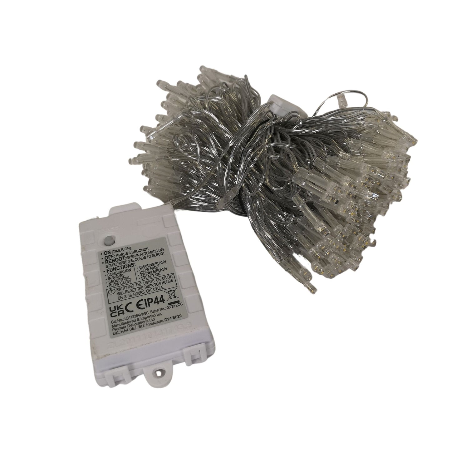 20m Battery Operated Indoor Outdoor Christmas String Lights with 200 LEDs in Warm White