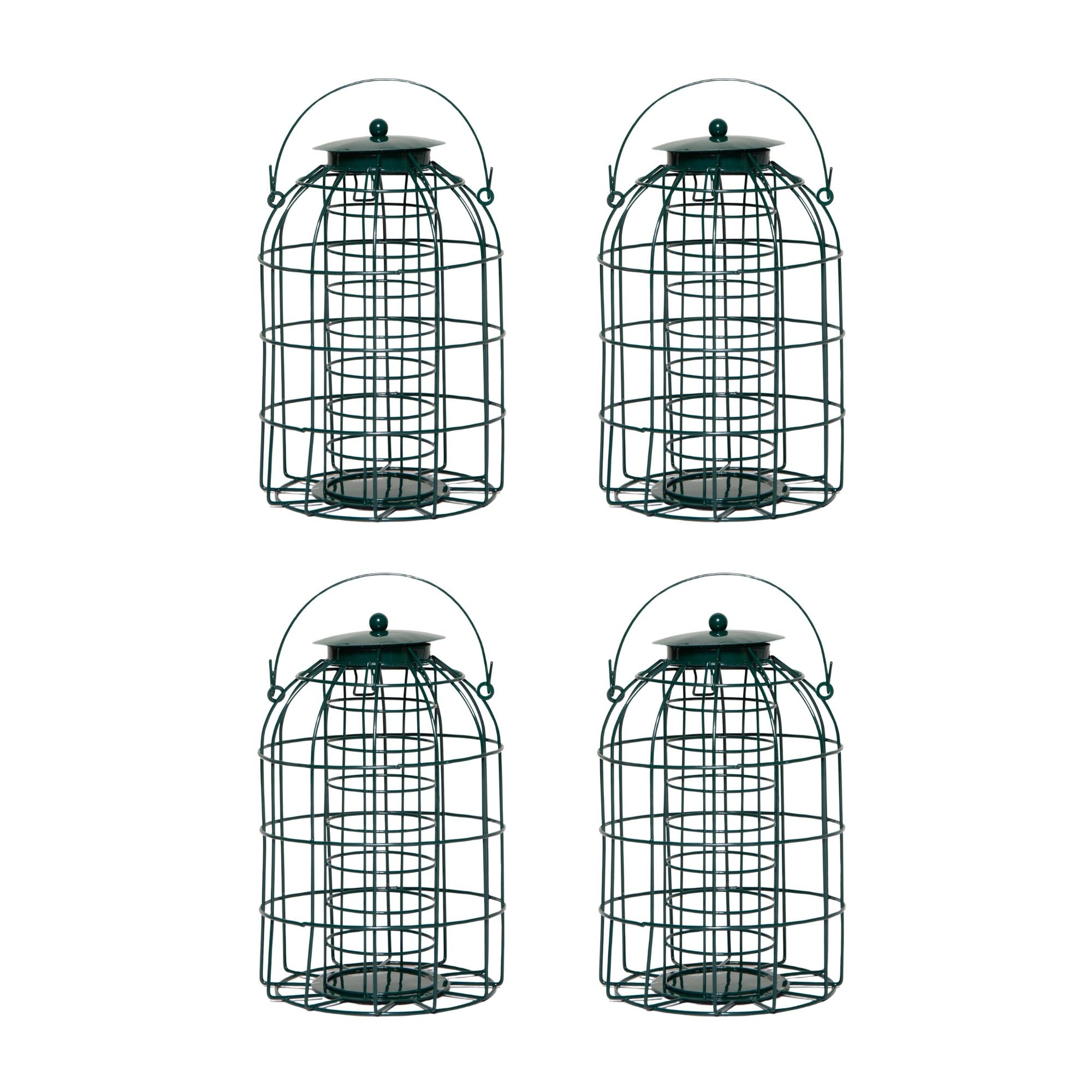 Pack of 4 Wild Bird Fat Ball Feeder with Squirrel Guard