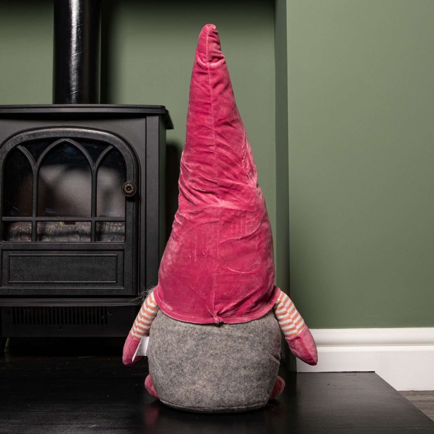 56cm Pink Sitting Christmas Gonk Decoration with Snowflake Hat