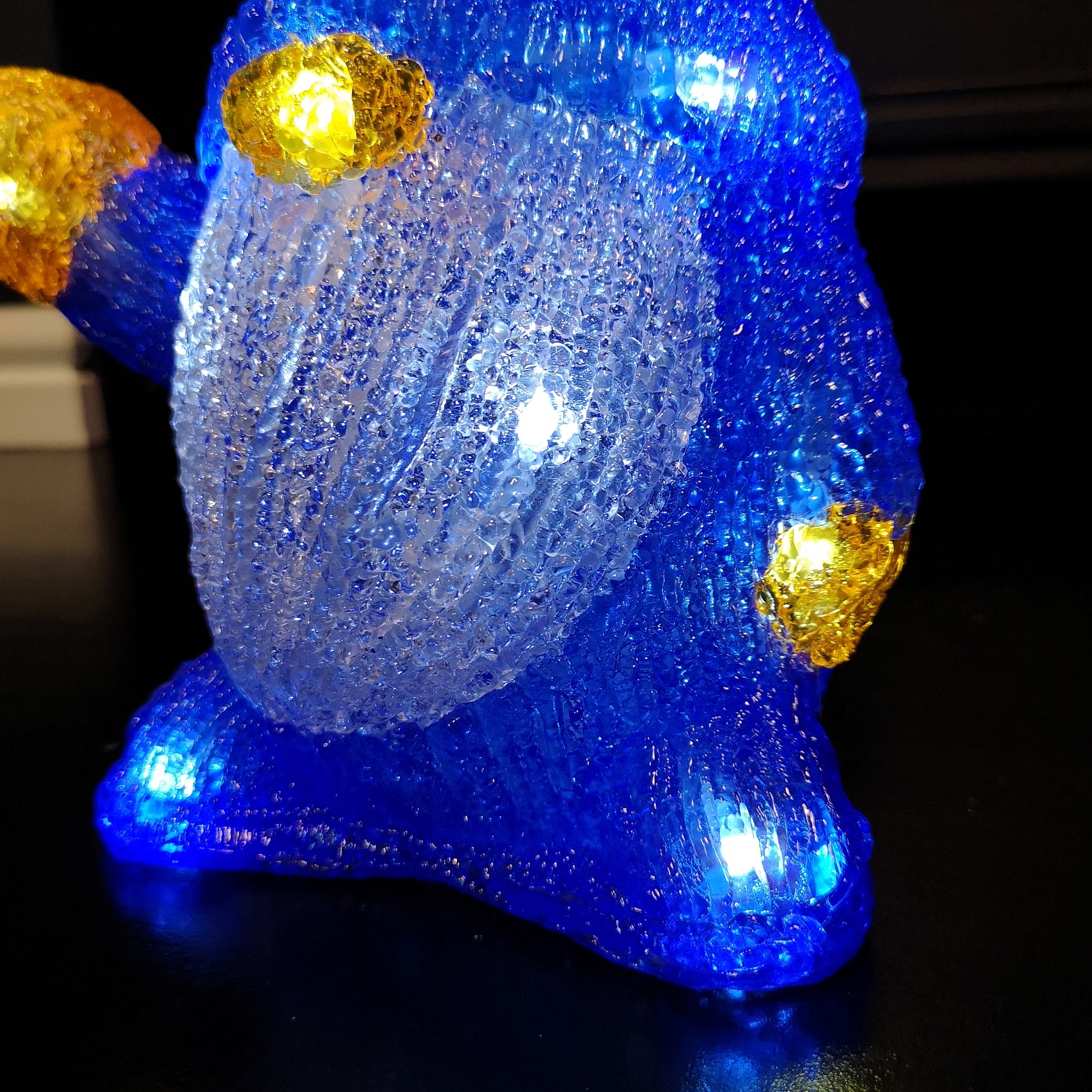 23cm Battery Operated Light up Acrylic Christmas Gonk with LEDs in Blue