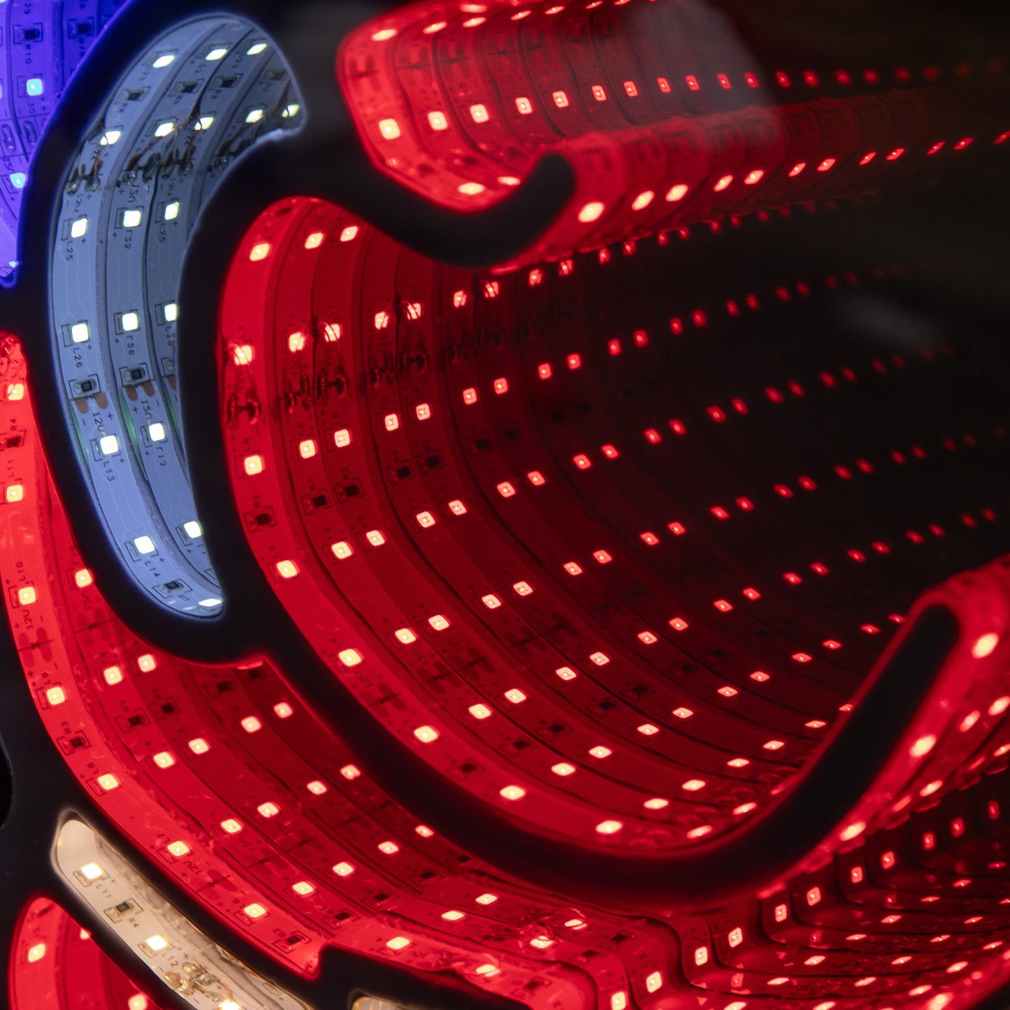 Factory Seconds: 60cm Light up Standing Santa with Tree Christmas Infinity Light with Multi-Coloured LEDs