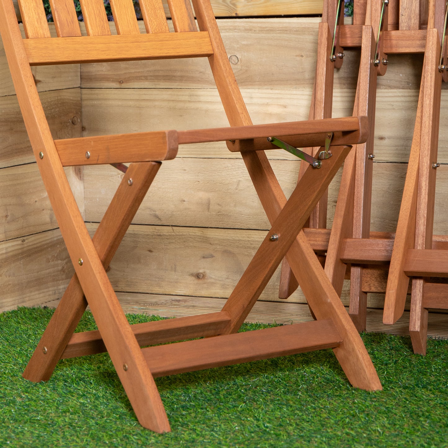 Set of 4 Bowness Outdoor Garden Patio Wooden Folding Chairs