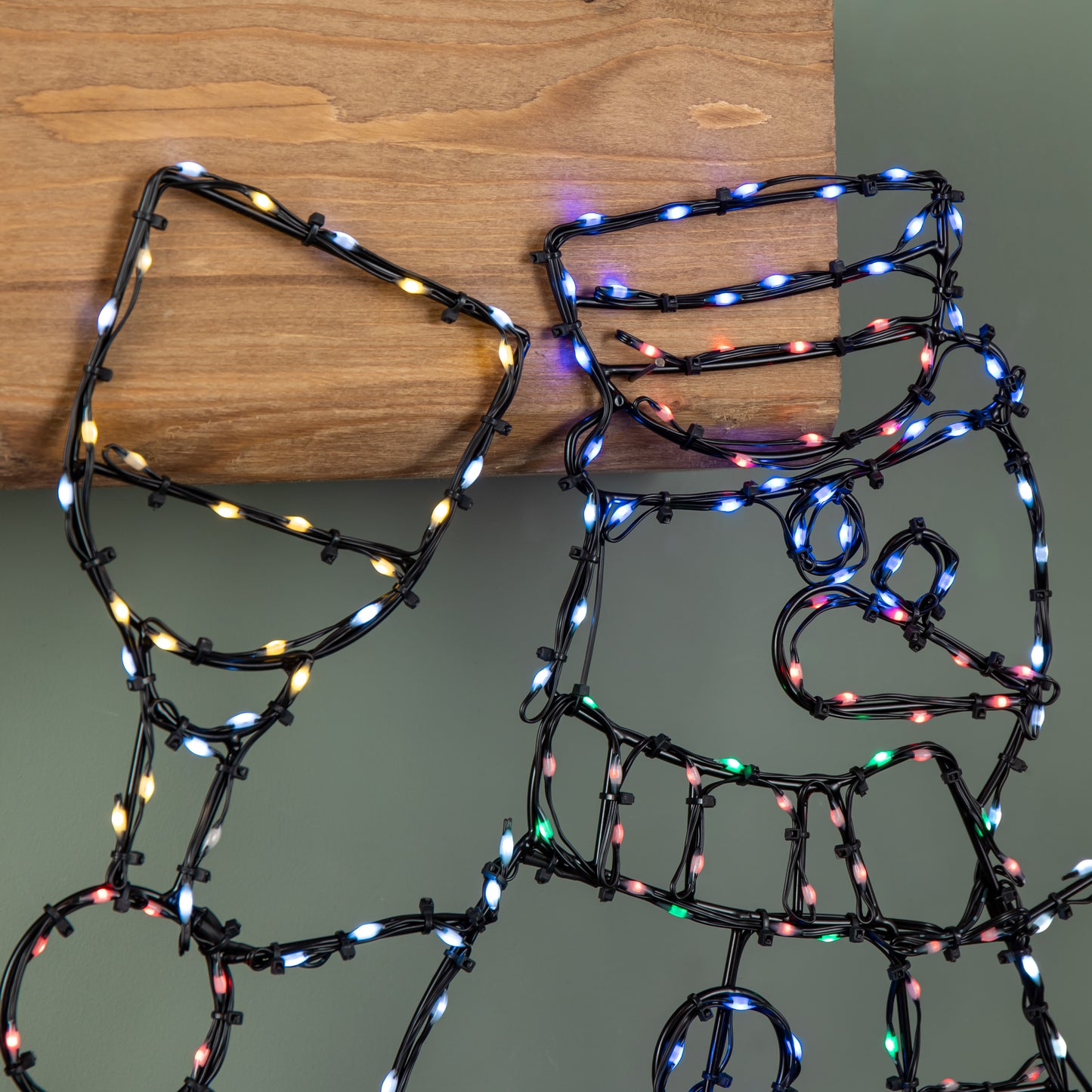 59cm x 45cm Light up FlexiBrights Christmas Snowman Silhouette with 238 Multi-Coloured LEDs