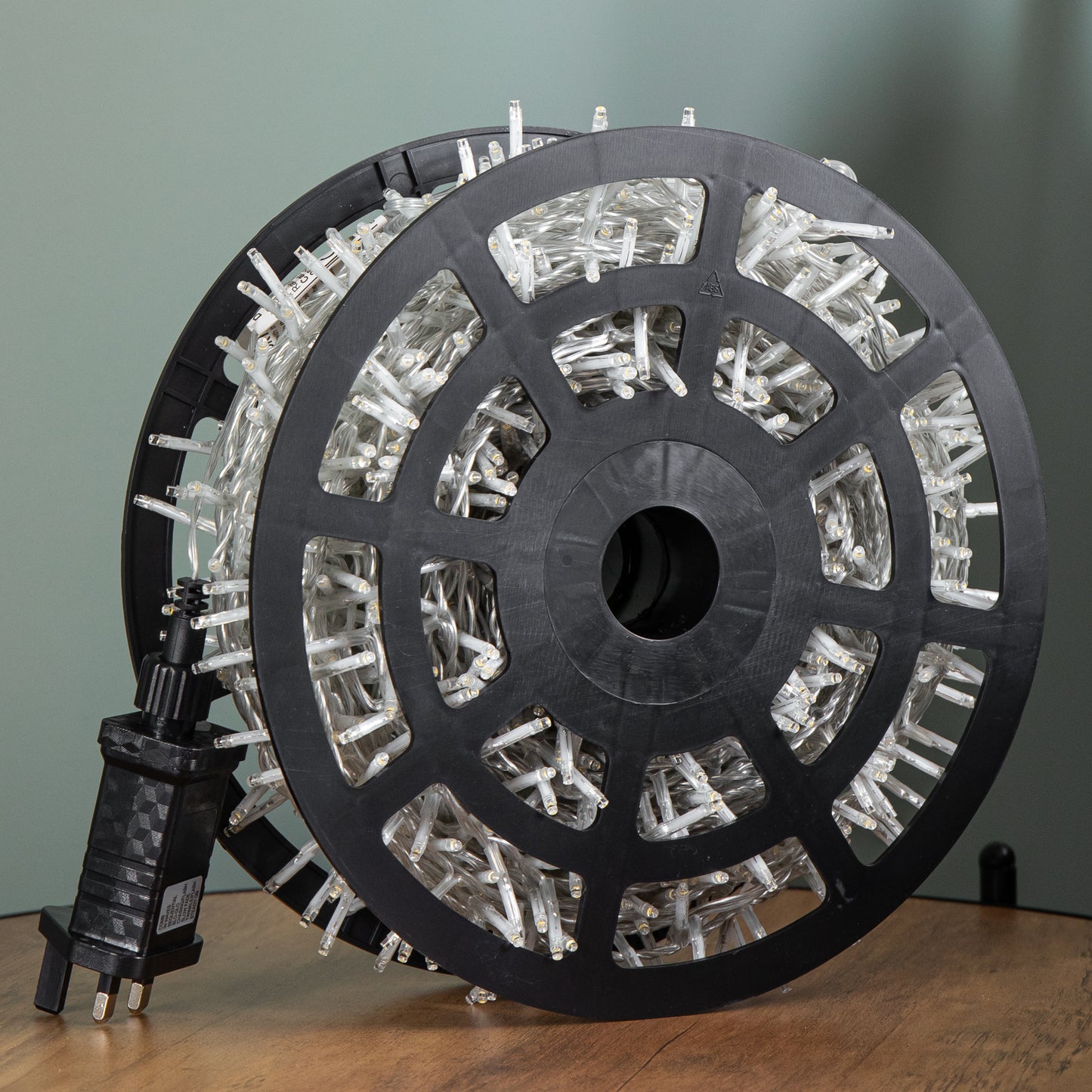 26cm x 9cm Black Plastic Christmas String Light Storage Reel