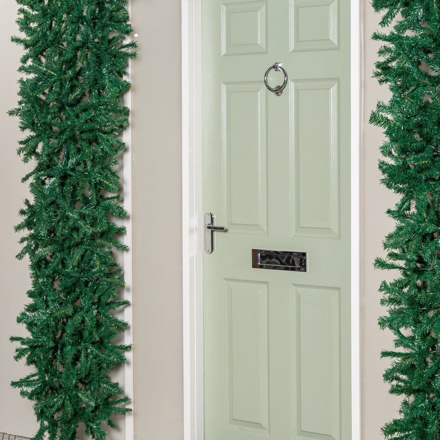 8ft (2.35m) Samuel Alexander Double Door Plain Green Flat Top Christmas Tree Arch with 2000 Tips