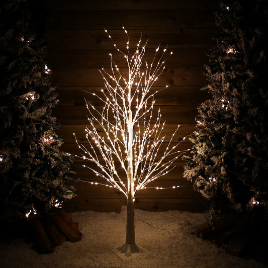 Factory Seconds: 4ft (1.2m) White Modelling Micro Dot Tree with 500 Twinkling LEDs in Warm white