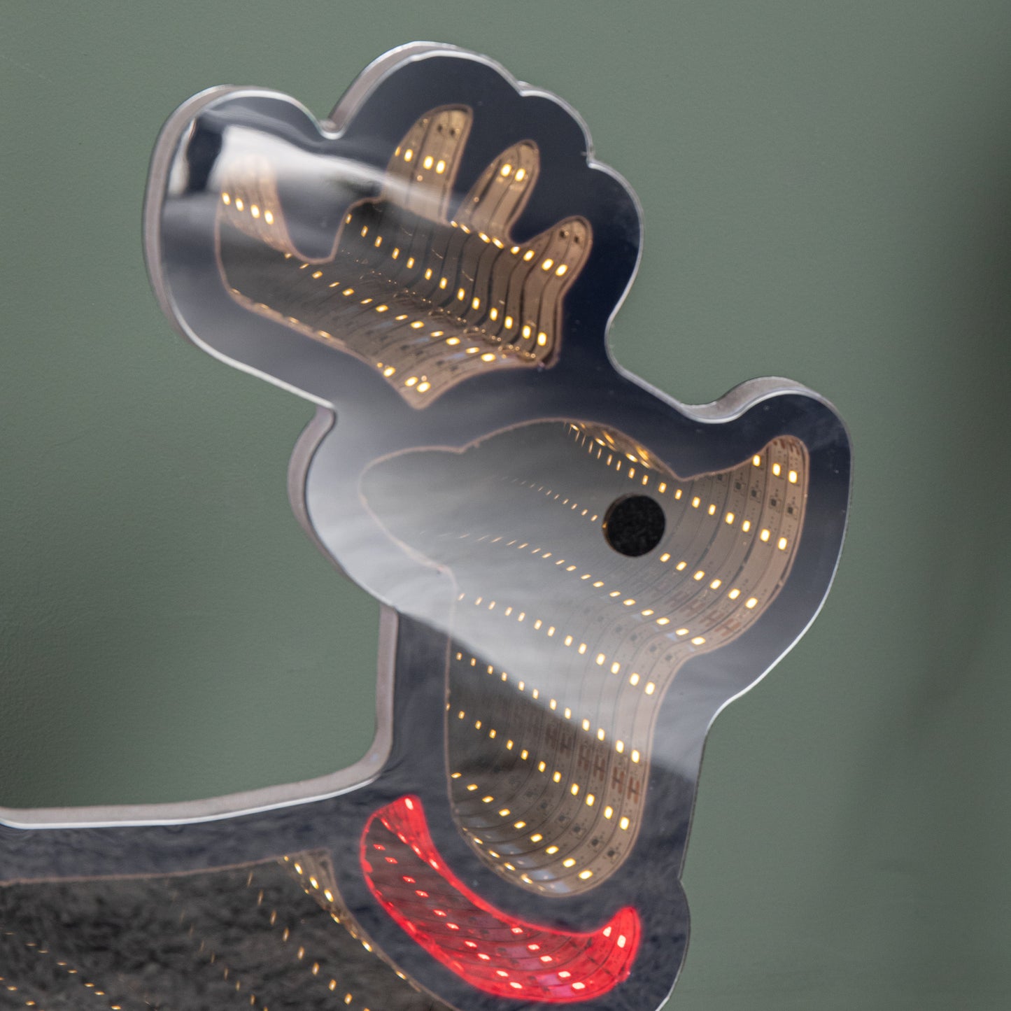 60cm Light up Santa in Sleigh with Present Christmas Infinity Mirror with Multi-Coloured LEDs