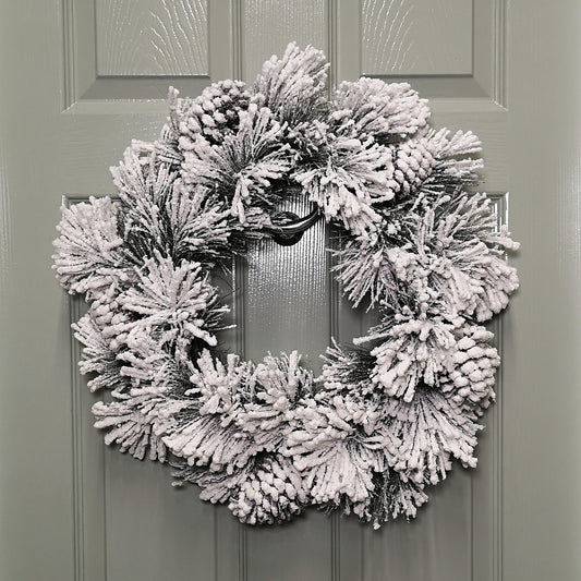 50cm Premier Christmas Snow Flocked Door Wreath 1791