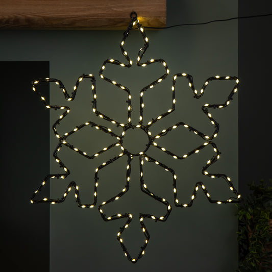 50cm x 44cm Light up FlexiBrights Christmas Snowflake with 165 Warm White LEDs