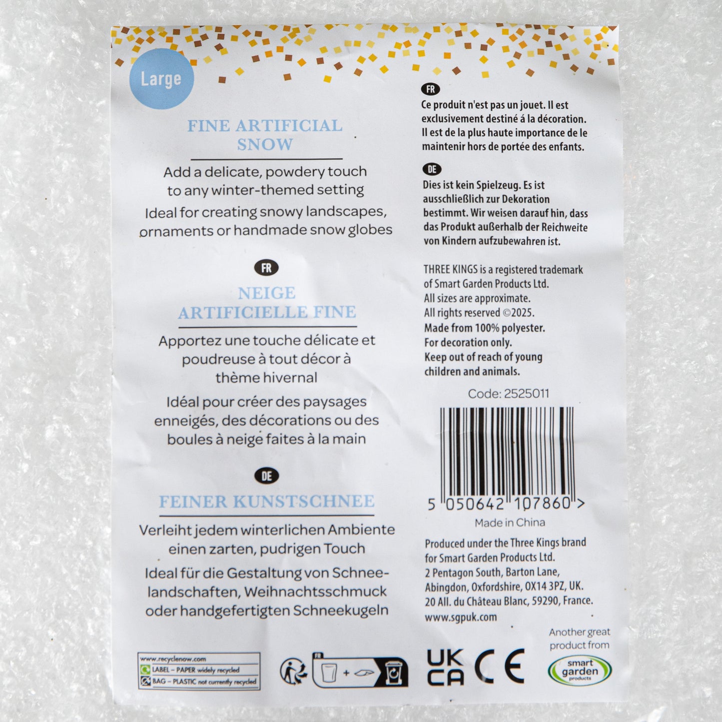 500g White Fine Artificial Christmas Snow