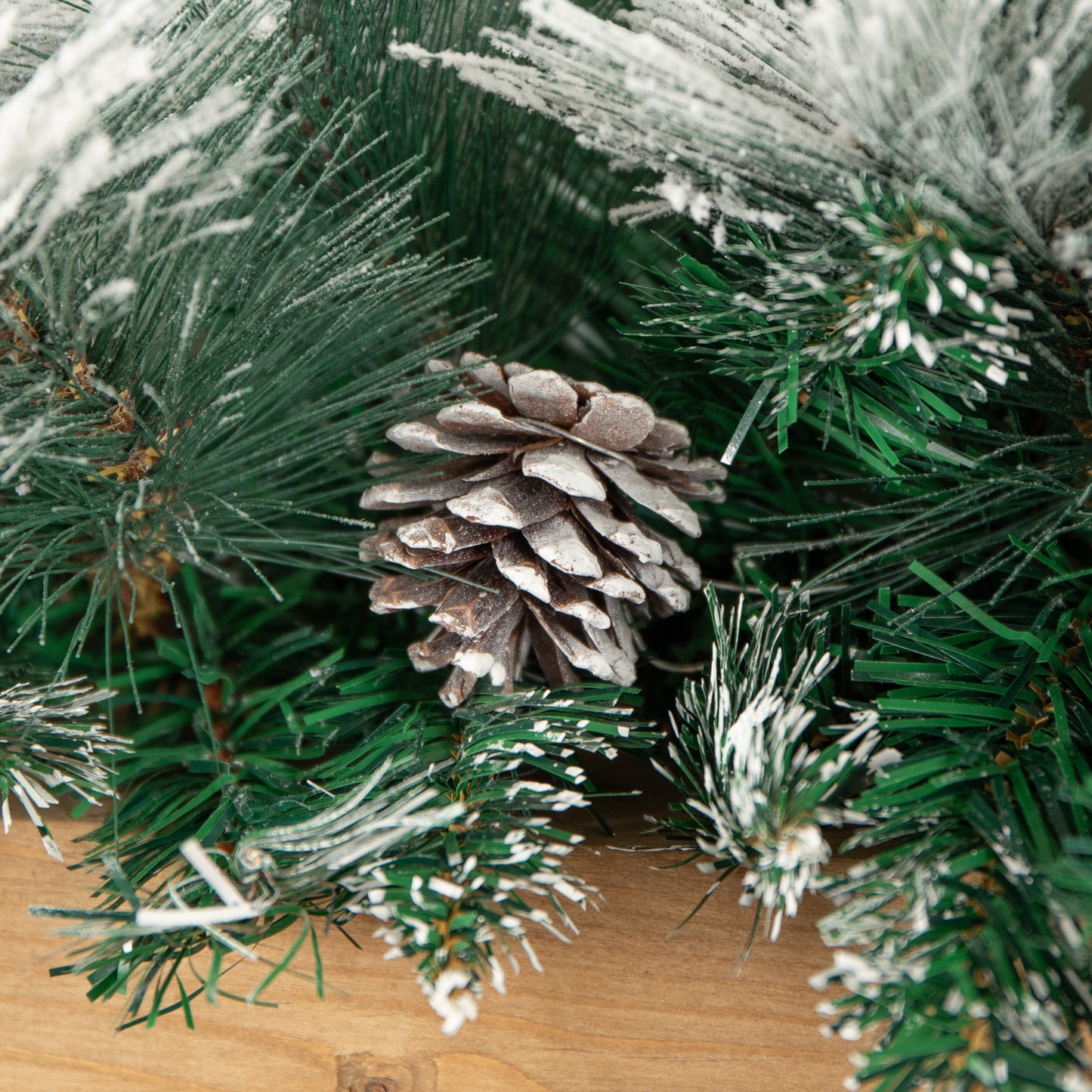 2.7m Snow Flocked Christmas Garland with Pine Cones and Mixed Needles