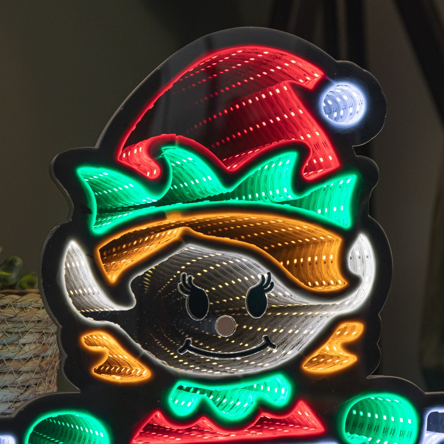 40cm Light up Christmas Elf Girl Infinity Decoration with LEDs