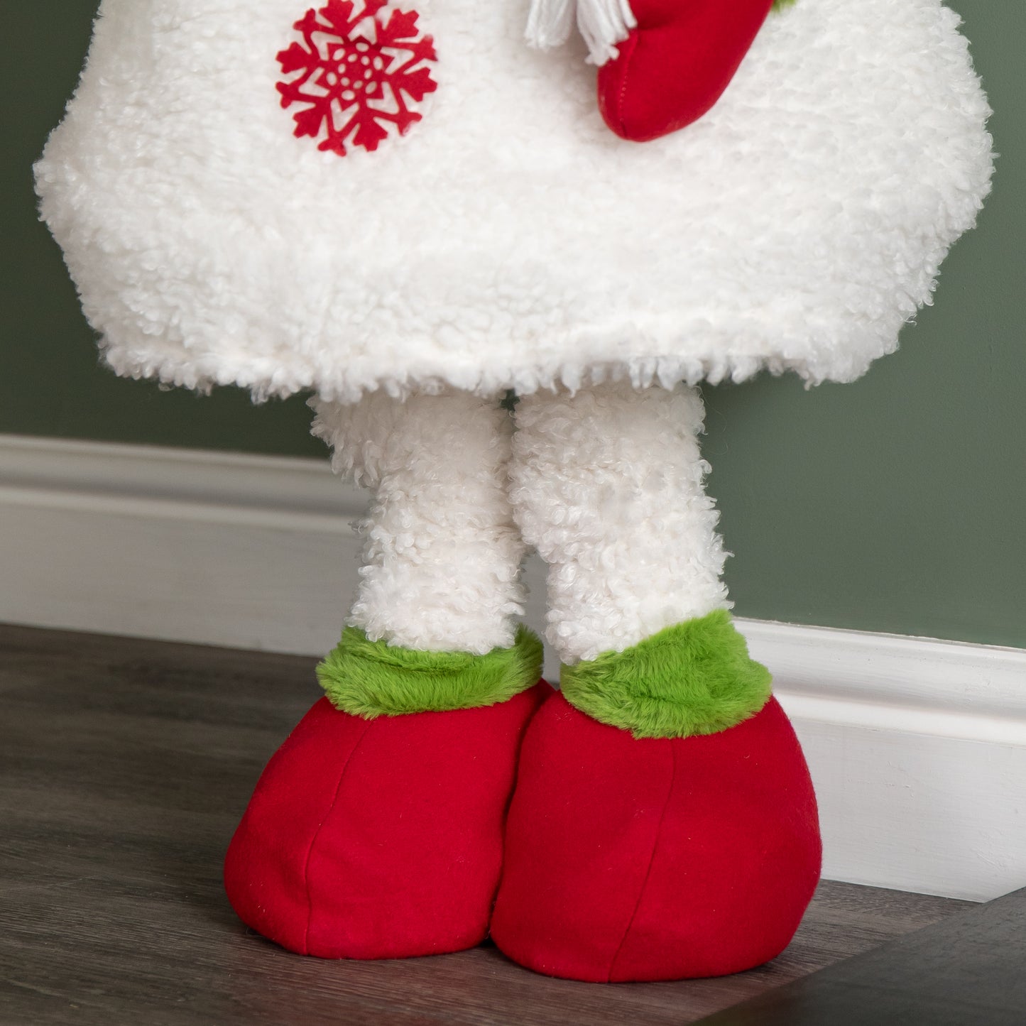 1.8m Tall Extendable Plush Snowman Decoration with Telescopic Legs