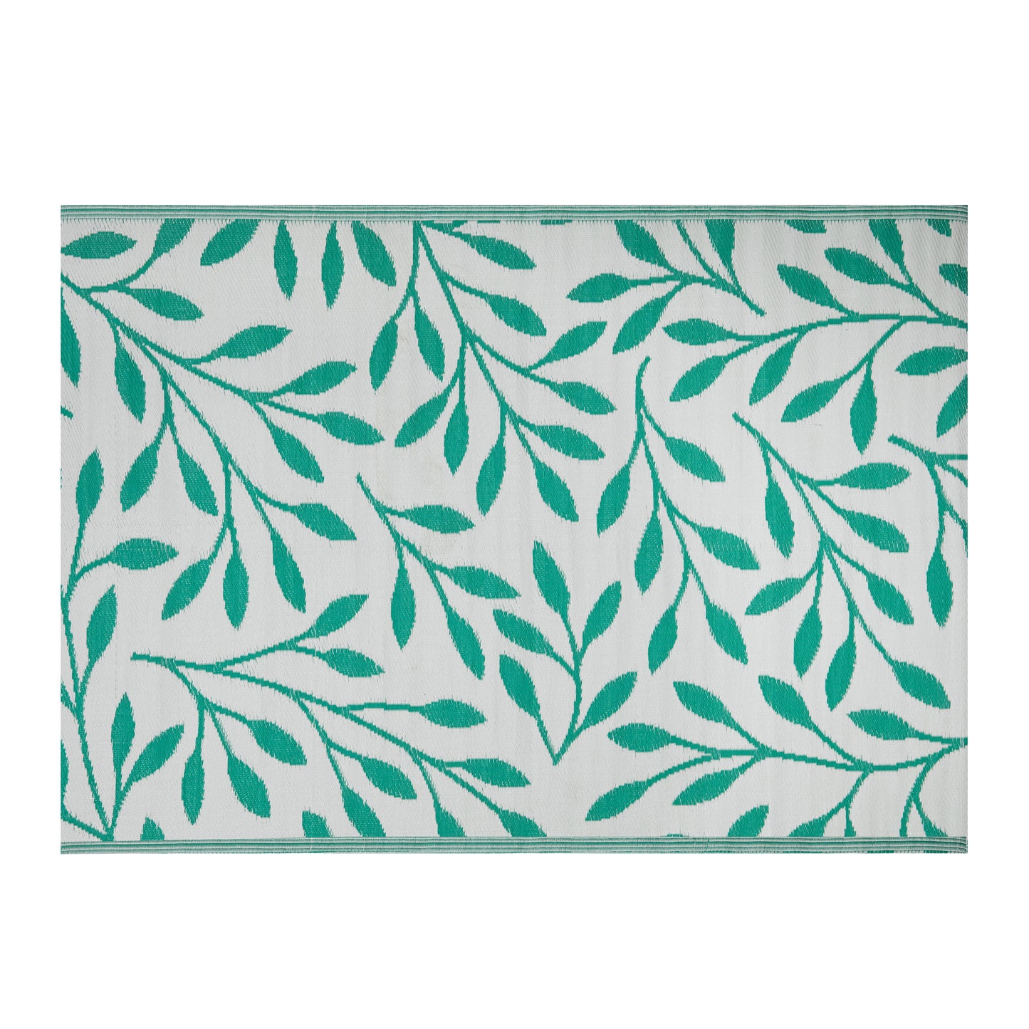 1.5m x 2.1m Green Leaves Large Outdoor Alfresco Patio Rug Mat