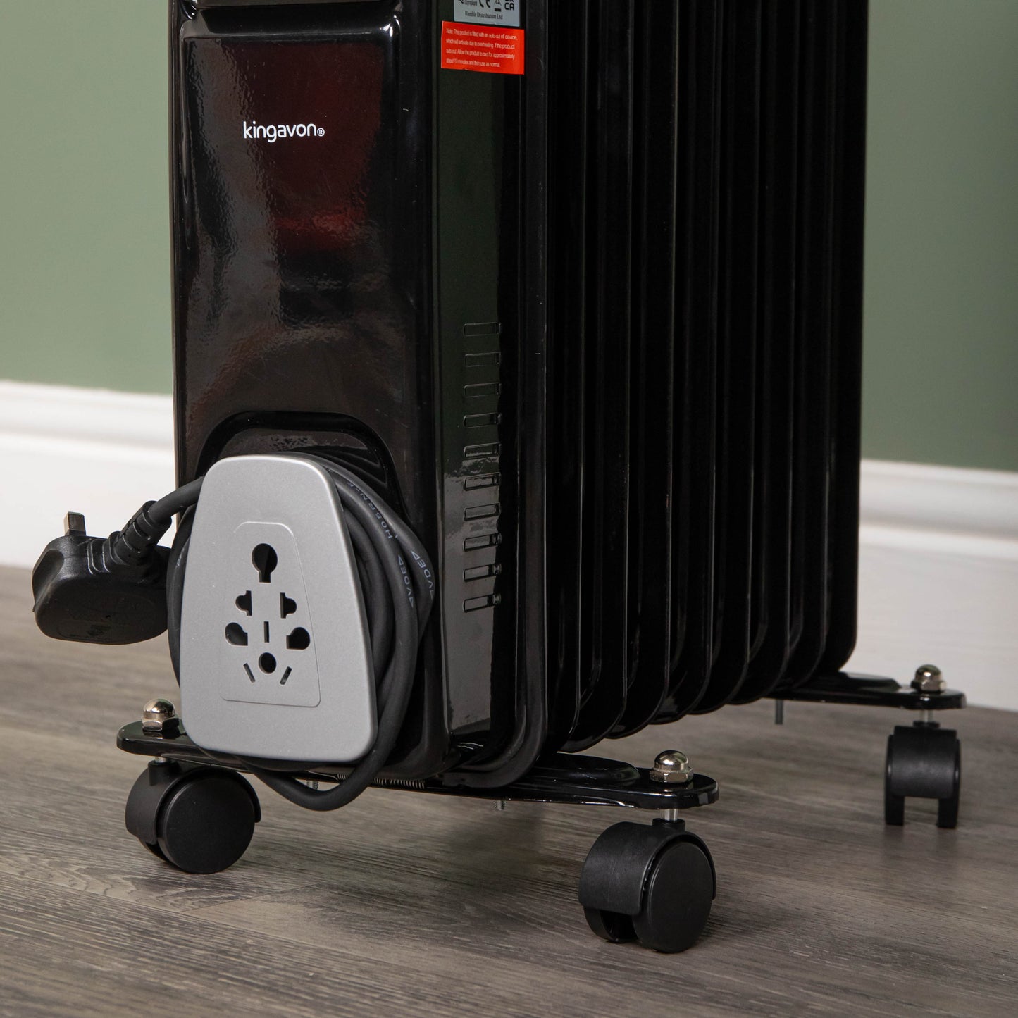 2000w 2kw 9 Fin Slimline Black Oil Filled Radiator Heater with Adjustable Thermostat