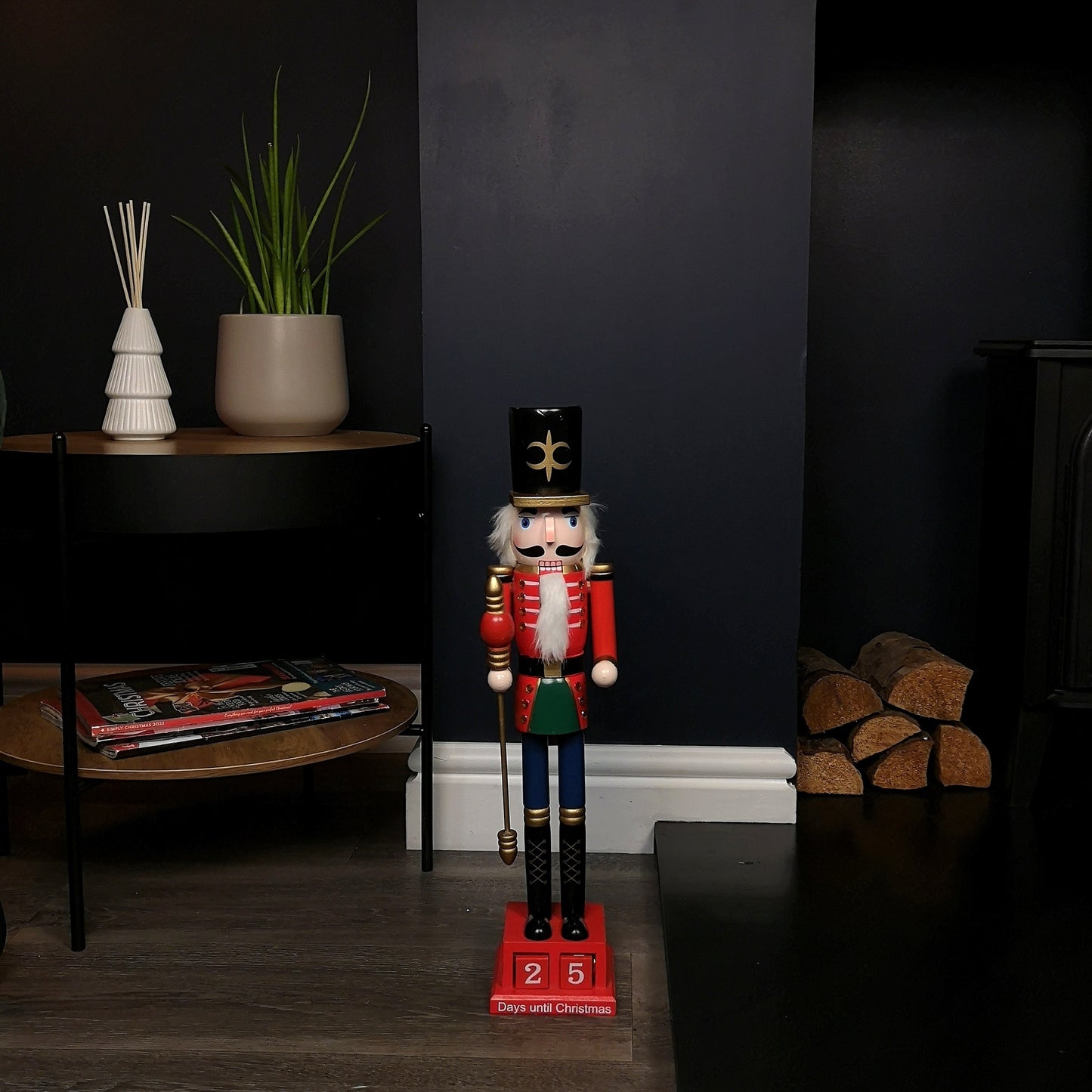 50cm Red Countdown Wooden Christmas Nutcracker Decoration