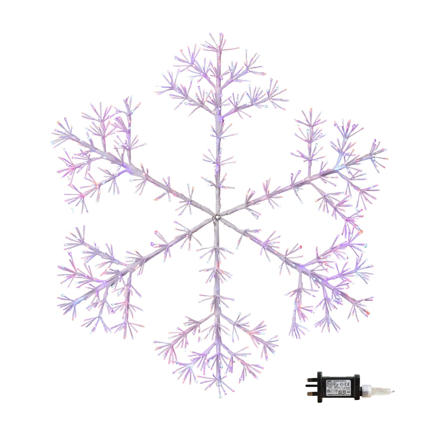 1.2m Twinkling Starburst Snowflake Christmas decoration with 960 Rainbow LEDs