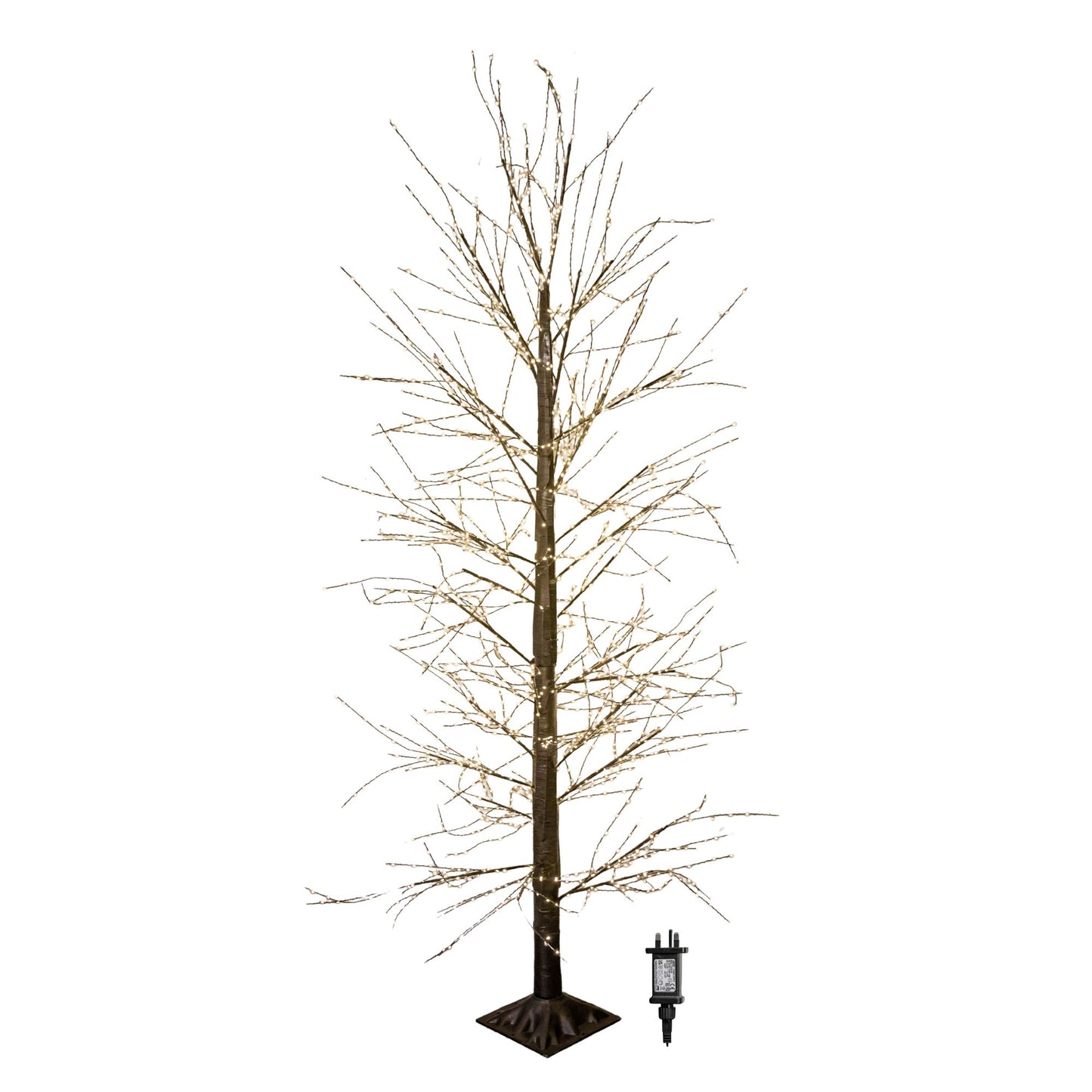 Factory Seconds: 7ft (2.1m) Light up Black Micro Dot Christmas Tree with 1700 Static & Twinkling Warm White LEDs