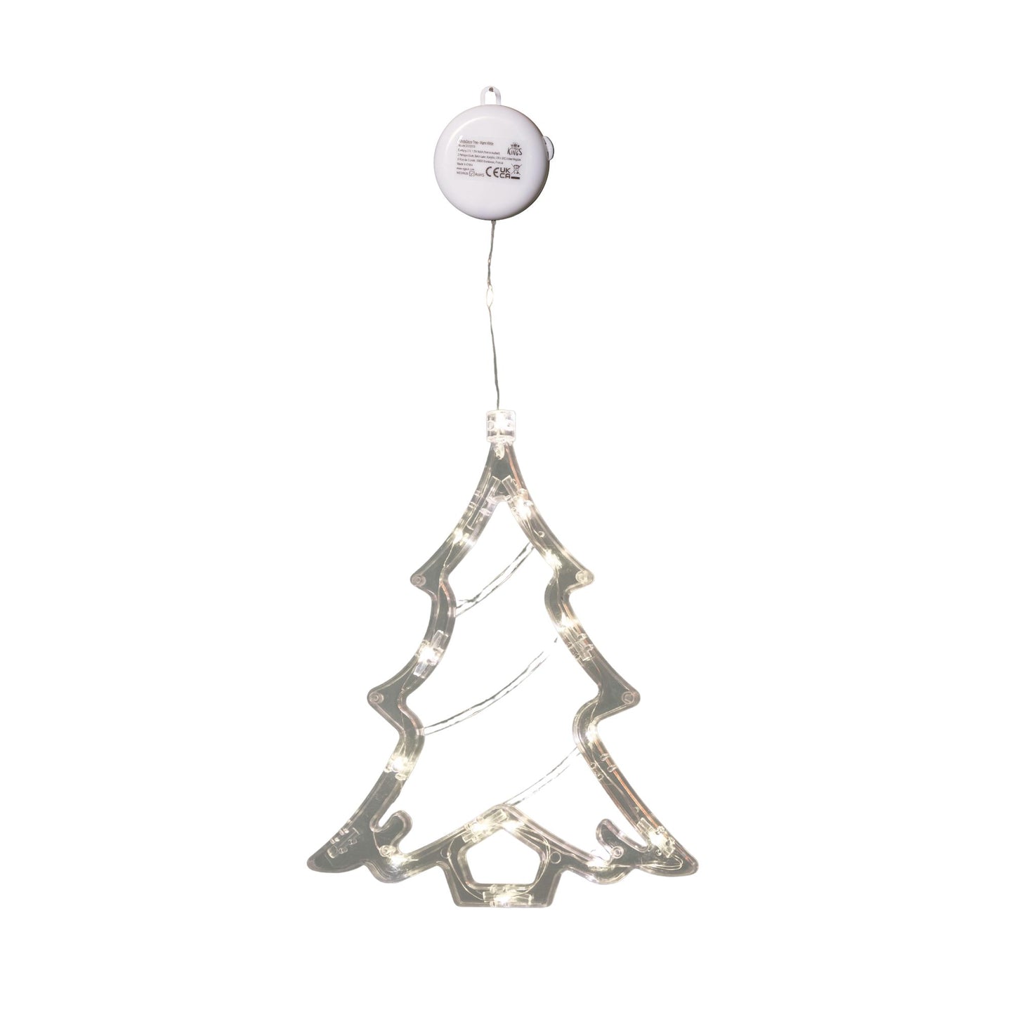 20cm Battery Operated Light up Christmas Tree Window Decoration with Warm White LEDs