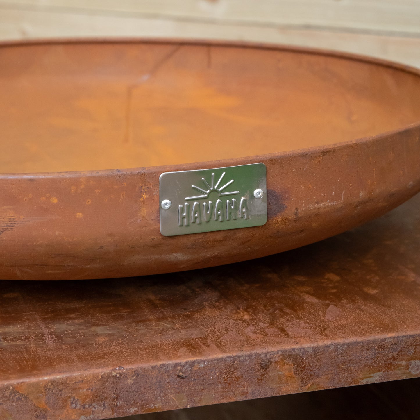 37cm Tierra Outdoor Steel Firebowl and Log Store