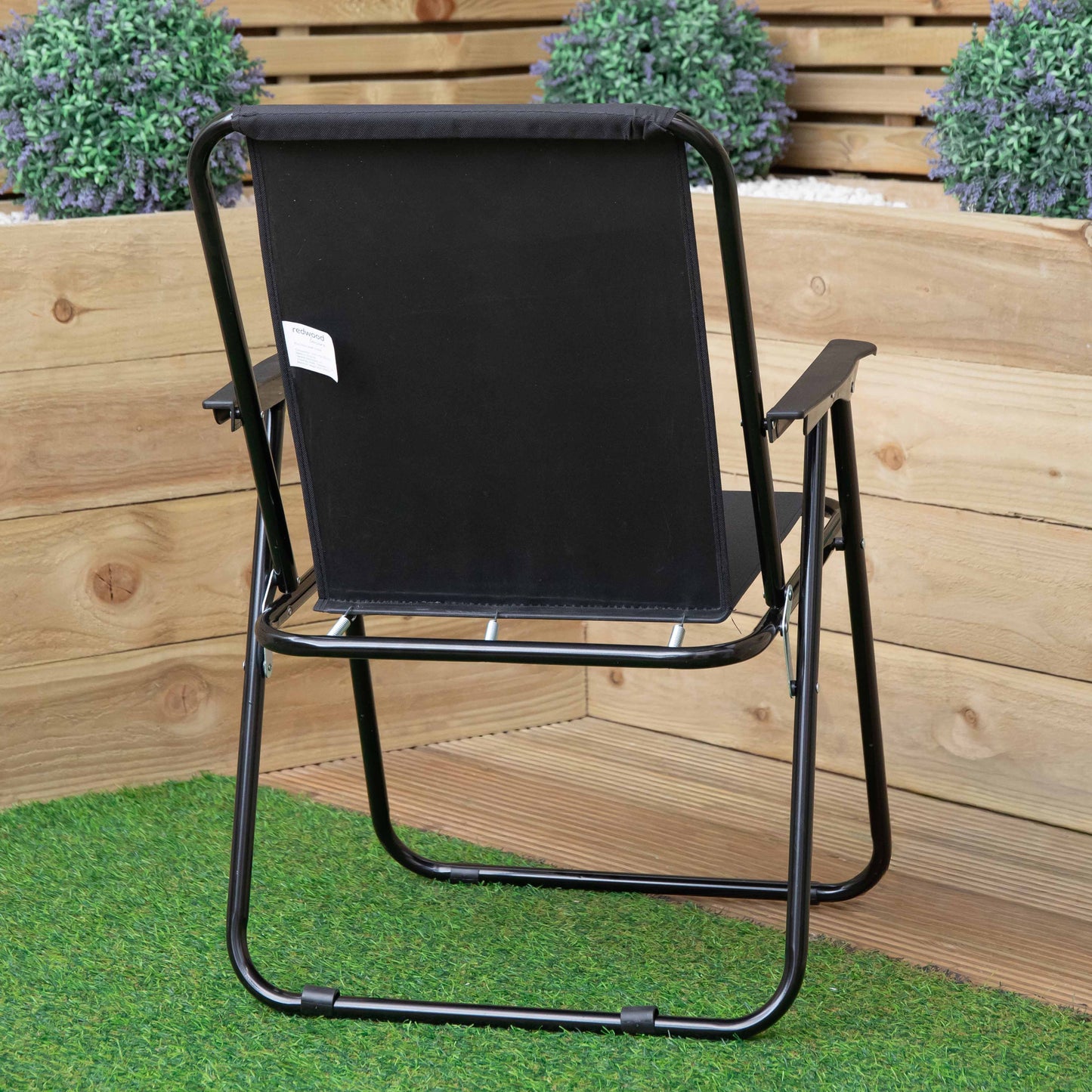 6 Pack Black Lightweight Foldable Canvas Chair with Plastic Armrests