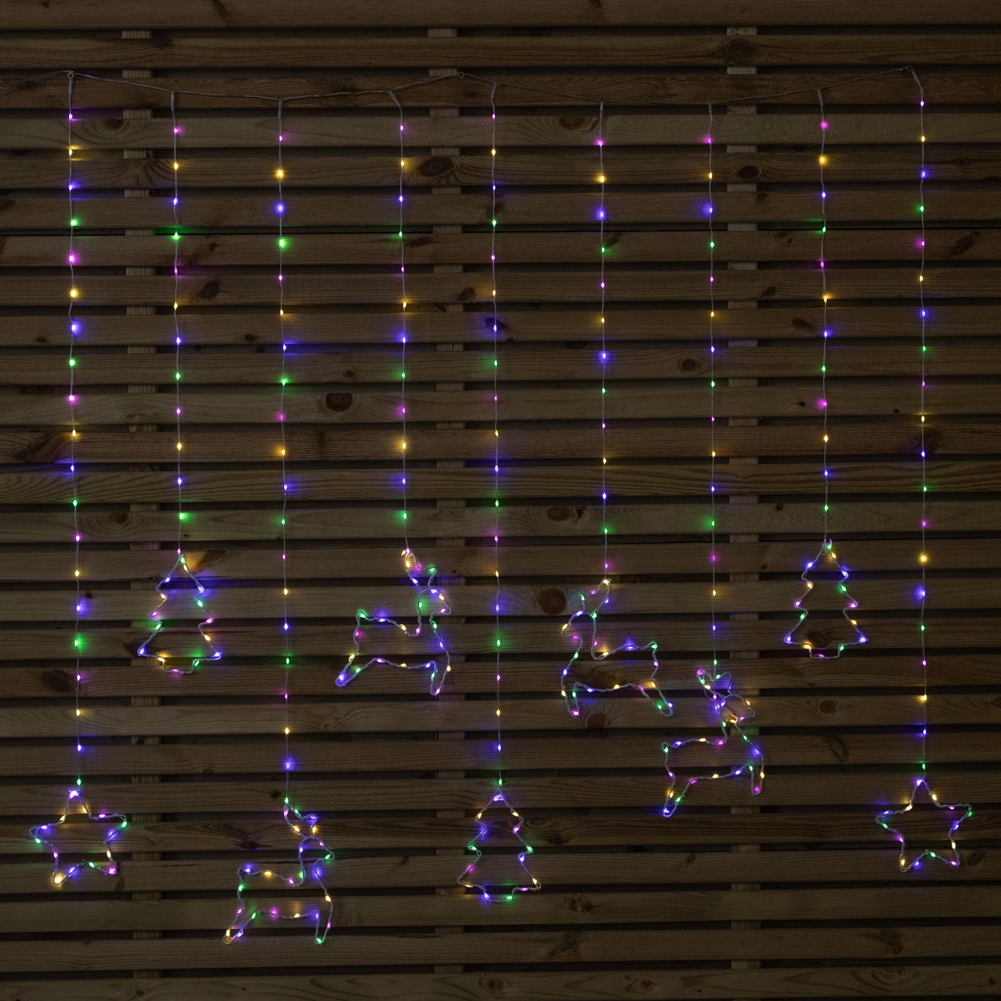 1.2 x 1.1m Christmas Window Curtain Light with 327 Multi-Coloured LEDs
