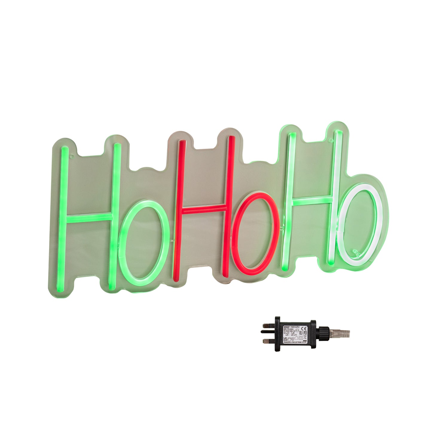 40cm x 18cm Light up Ho Ho Ho Christmas Neon Flex Hanging Sign