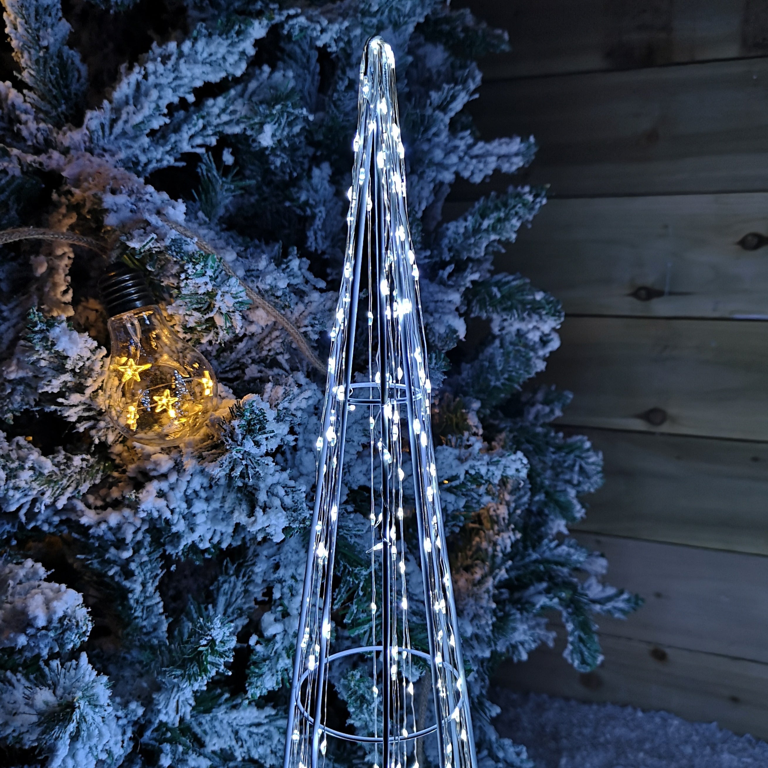 Multi Function LED White Tree Cone Trio with 640 Cool White LEDs