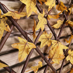 180cm x 90cm Yellow Maple Leaf Expanding Garden Fence Privacy Screen Trellis