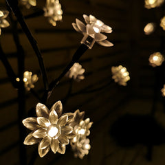 Set of 4 60cm Light up Lotus Christmas Path Lights with 64 Warm White LEDs