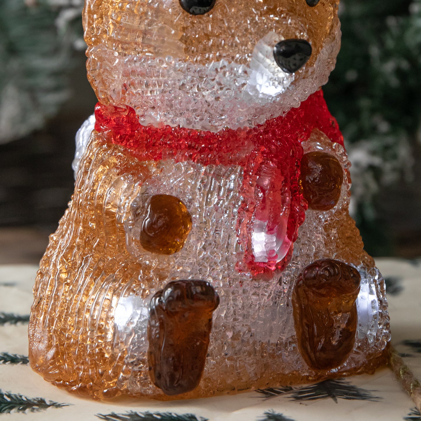 14cm Battery Operated Light up Christmas Ice Fox with 12 Cool White LEDs