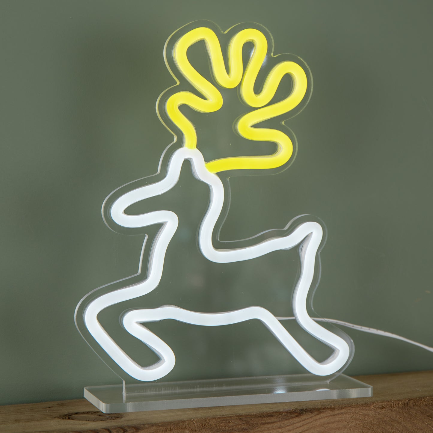 25cm Light up Christmas Reindeer Table Top Neon Sign