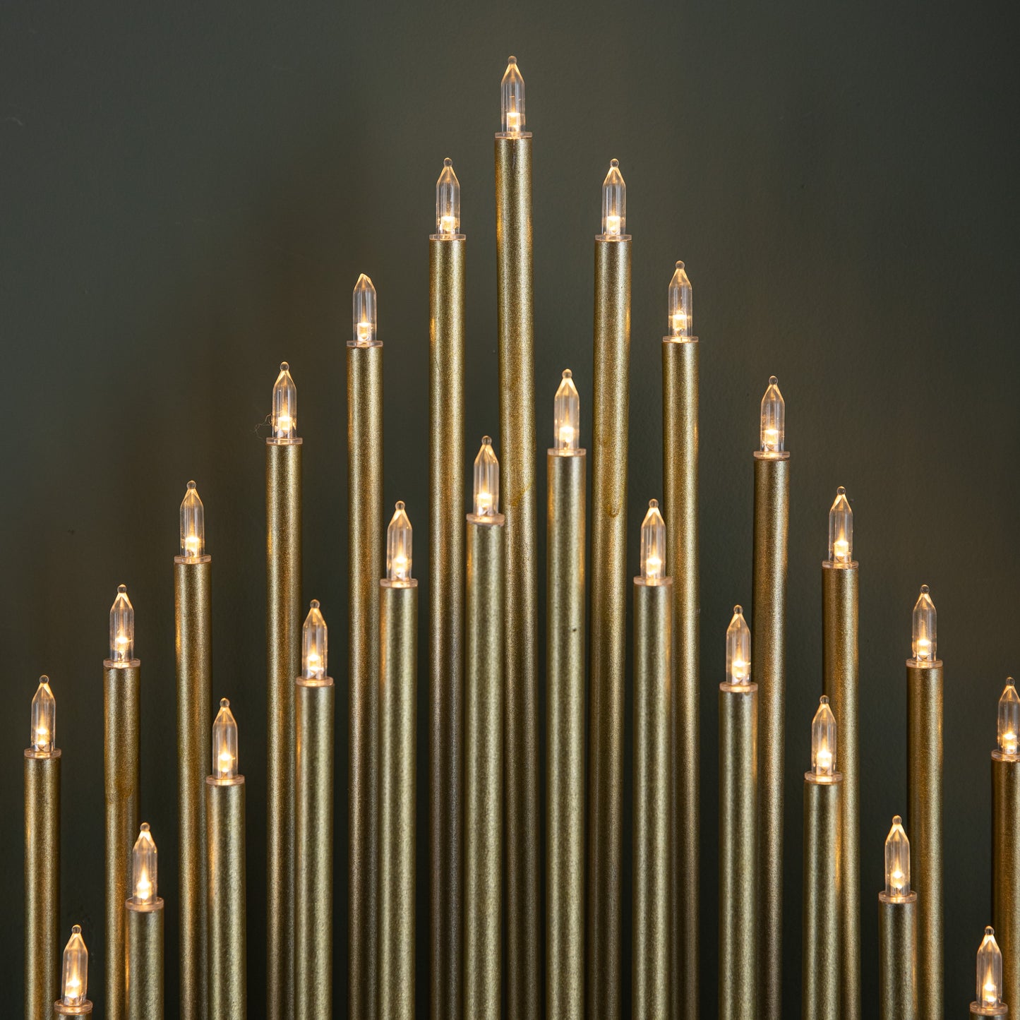 36cm Light up Gold Christmas Candlebridge with 33 Warm White LEDs
