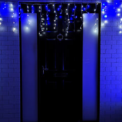 25m 1000 Blue and White LED Frosted Icicle Indoor Outdoor Christmas Lights with Timer