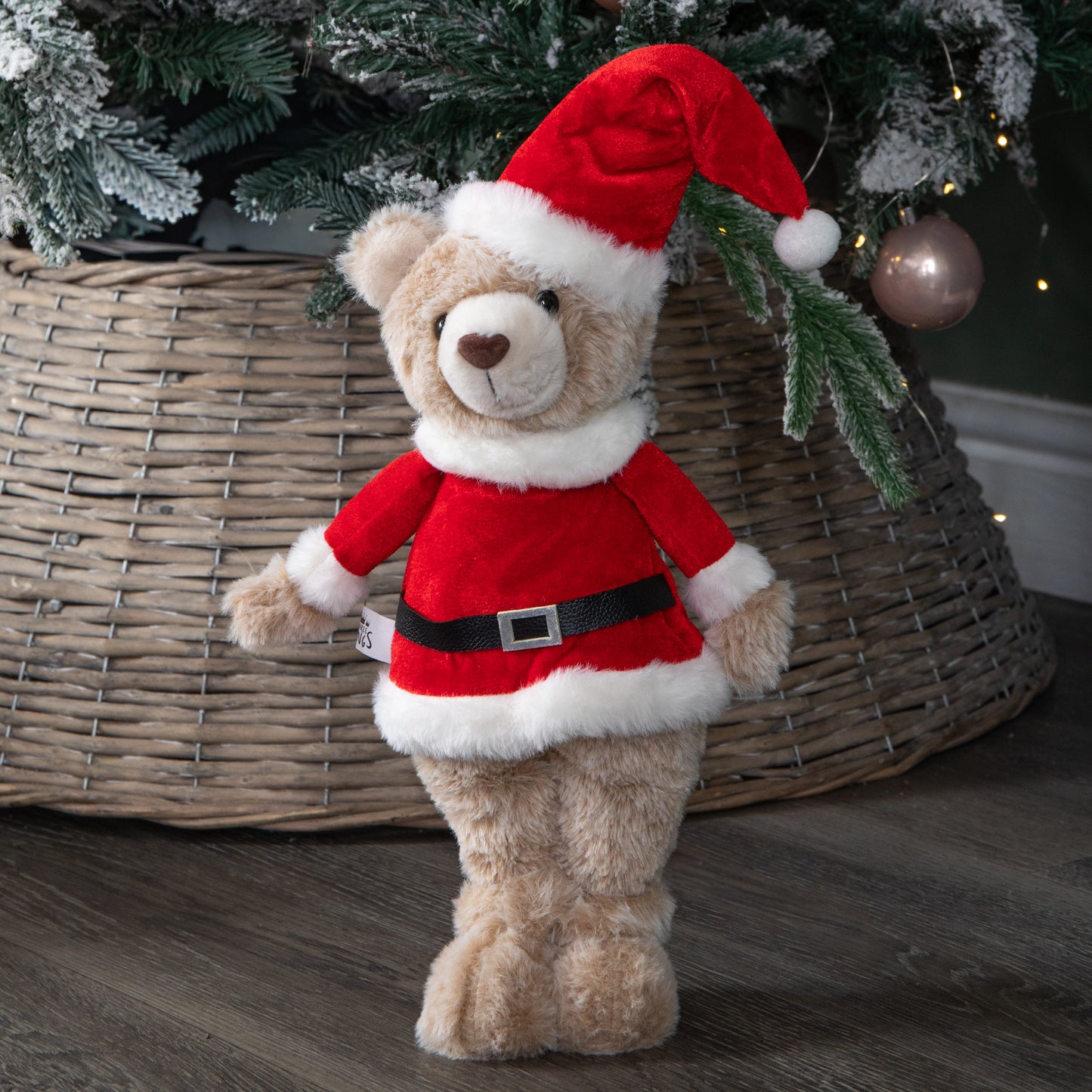 35cm Plush Standing Teddy Santa Christmas Decoration